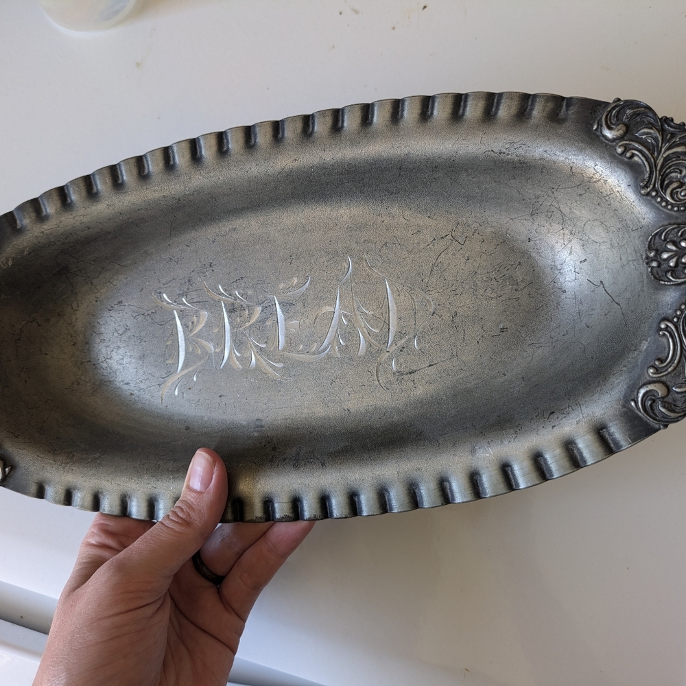 Ornate antique silver platter - Picture 5 of 6